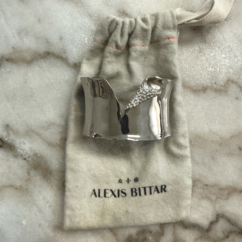💎 Alexis Bittar Miss Havisham Torn Cuff with Pave Crystals